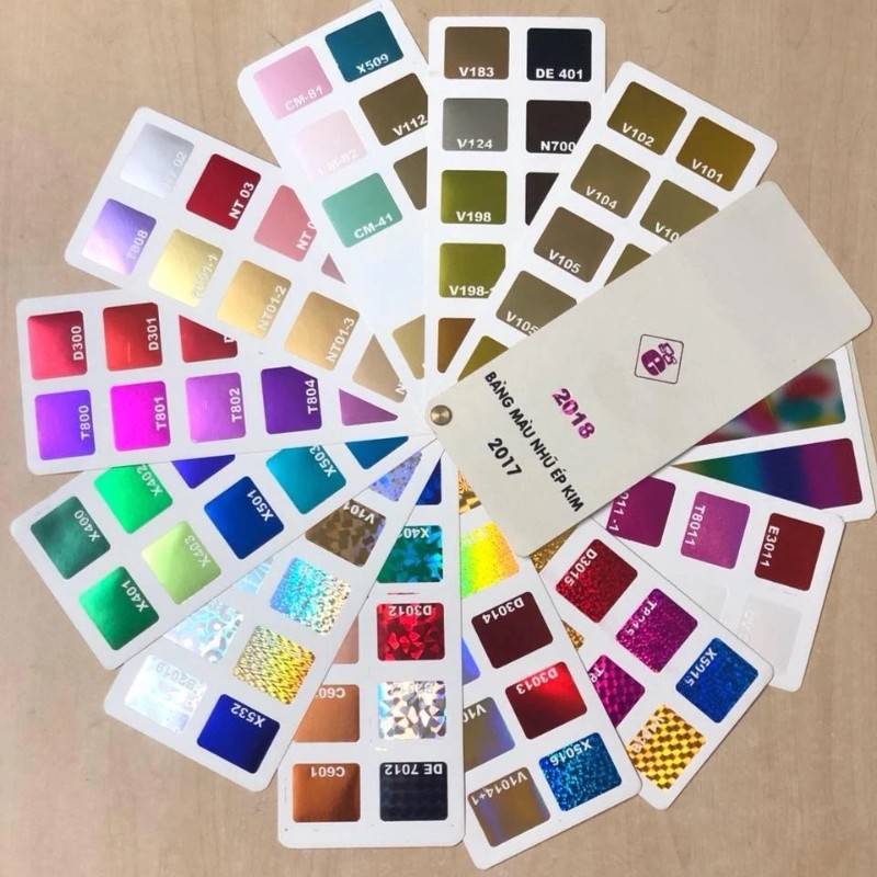 bảng màu ép kim ép nhũ