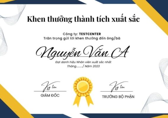 Tải miễn phí mẫu giấy khen đẹp file Word