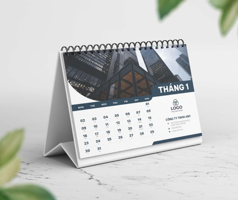 Lịch chữ A in logo doanh nghiệp