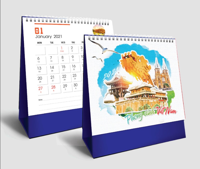 Lịch chữ A phong cảnh thiên nhiên