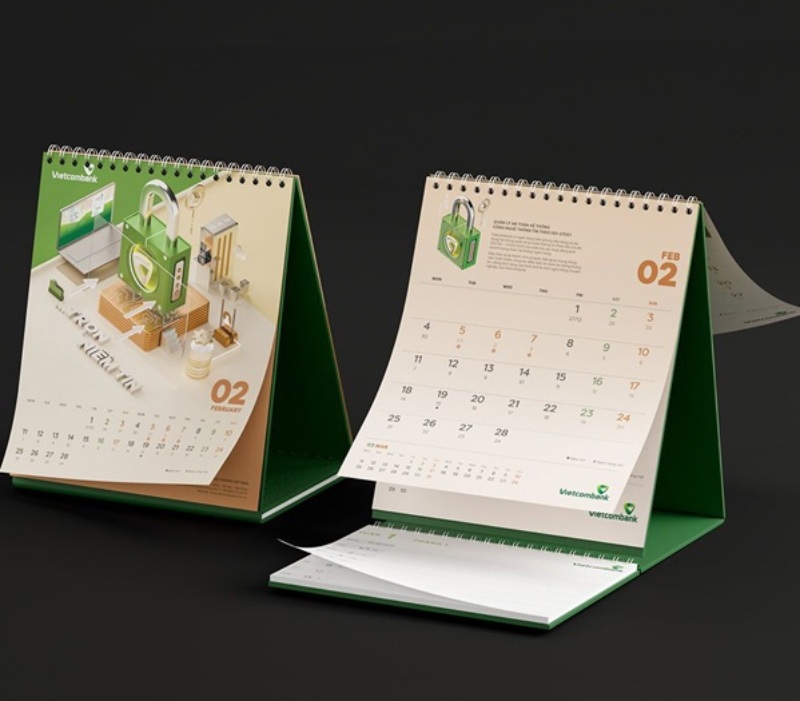 Lịch chữ M phong cách Corporate