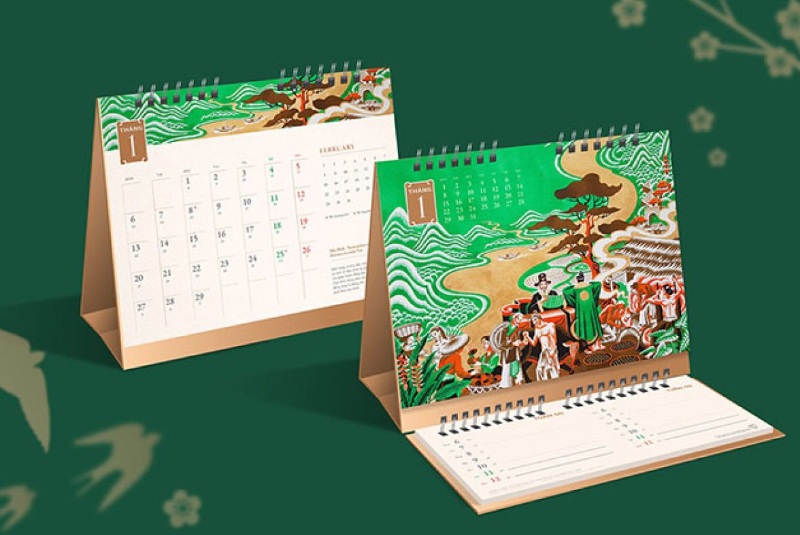 Lịch chữ M phong cách Nhật Wabi-sabi