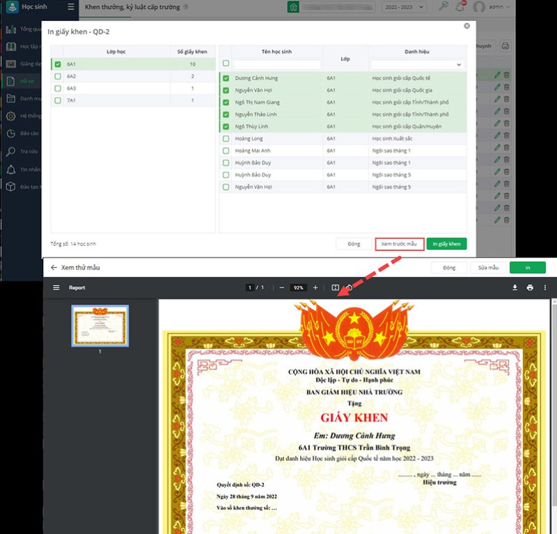 Phần mềm in giấy khen miễn phí tốt nhất