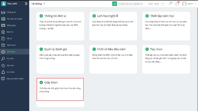 Phần mềm in giấy khen VEMIS
