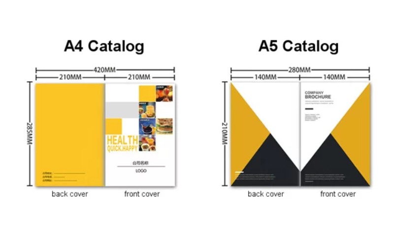 kích thước khổ A4, A5 catalogue