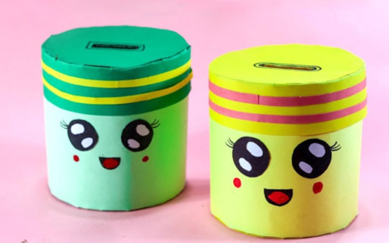Làm hộp đựng tiền nhiều ngăn bằng giấy bìa màu