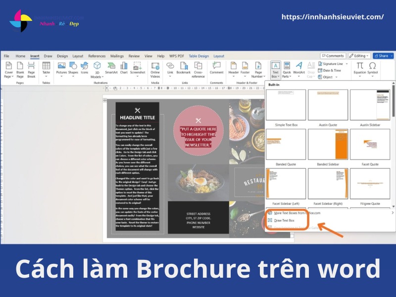 Cách làm Brochure trên word bằng template có sẵn
