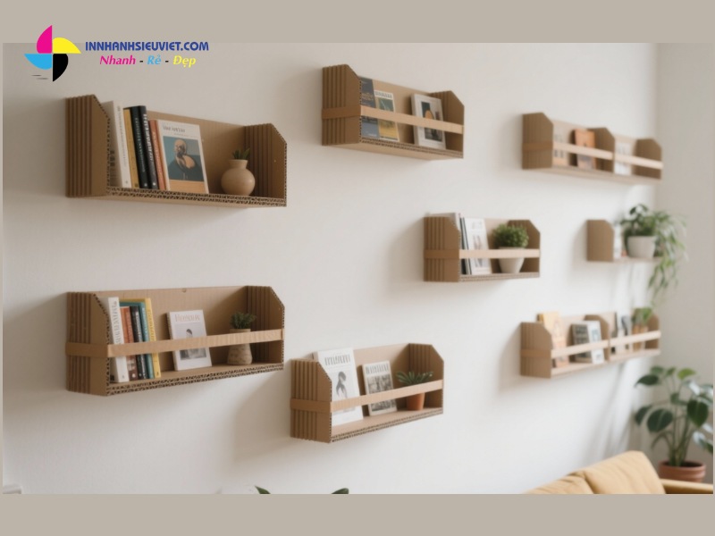 kệ sách xếp tầng từ hộp carton