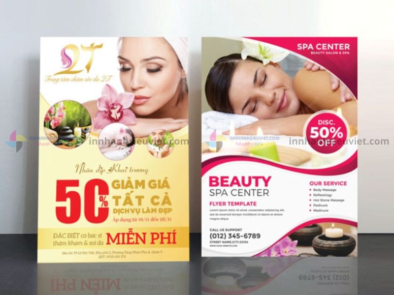 Mẫu tờ rơi spa chăm sóc thư giãn