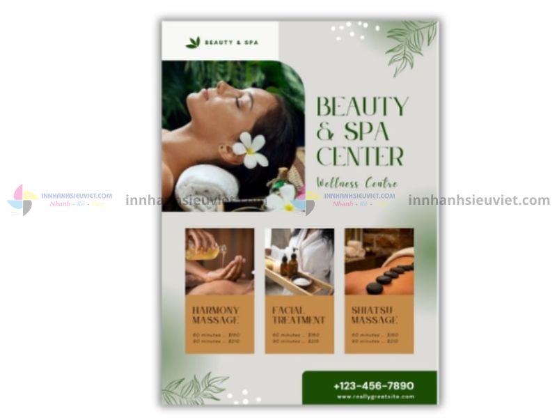 Mẫu tờ rơi spa combo dịch vụ hút khách