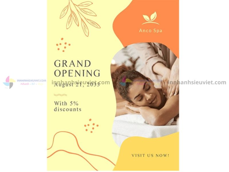 Mẫu tờ rơi spa khai trương ấn tượng