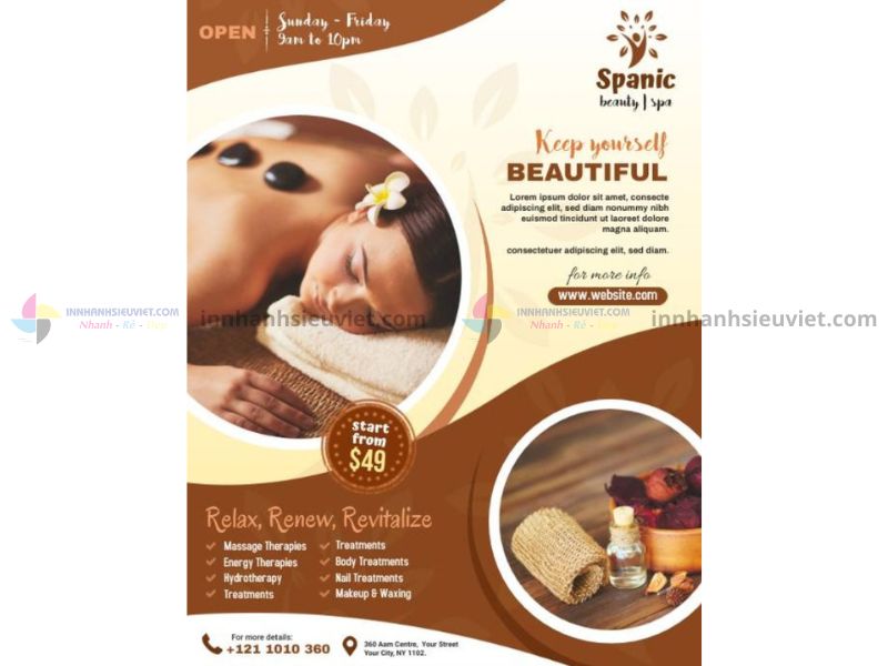 Mẫu tờ rơi spa trị liệu
