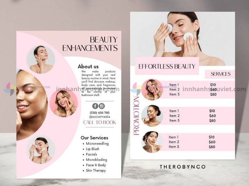 Mẫu tờ rơi thẩm mỹ viện sang trọng