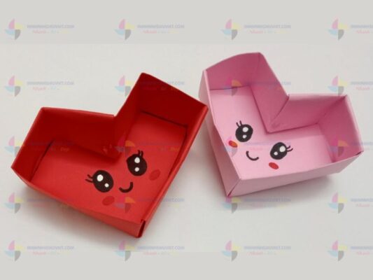 làm hộp quà hình trái tim bằng bìa cứng