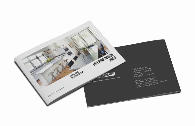 mẫu Brochure nội thất phong cách tối giản