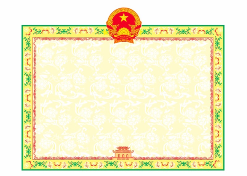 khung viền giấy khen nền vàng