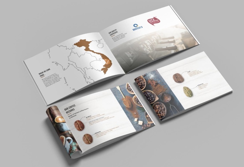 mẫu brochure cà phê hiện đại