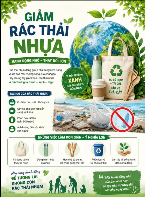 mẫu tờ rơi giảm thải rác thải nhựa